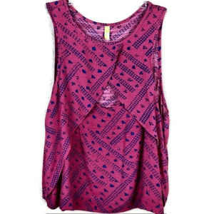 Free People Dark Red Tank Peekaboo Style Size XS